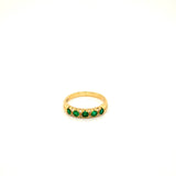 Emerald and Diamond Half Eternity Ring