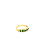 Emerald and Diamond Half Eternity Ring