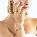 Stud earrings Glam Dot 5 mm gold-dark green