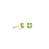 Brilliant Square small earrings gold green