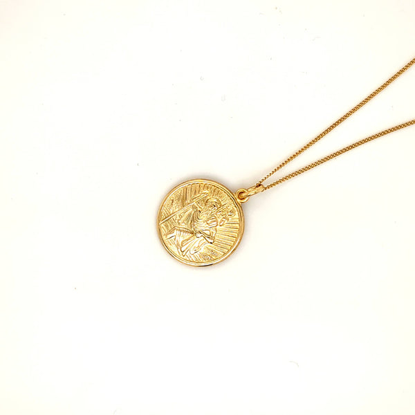 Gold St Christopher Necklace