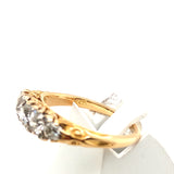 Pre-owned 18ct gold ring set with old cut diamons