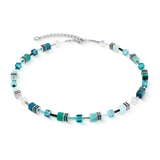 GeoCUBE® Iconic necklace Teal silver