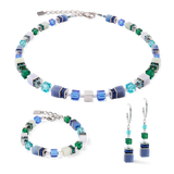 GeoCUBE® Precious Statement necklace silver-ocean