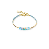 Cube Story Minimalistic bracelet gold-turquoise