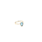 Blue Topaz and Diamond Pear Ring