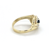 Sapphire& Diamond Crossover Dress Ring