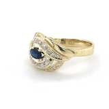 Sapphire& Diamond Crossover Dress Ring