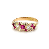 Diamond & Ruby Dress Ring - Hallmarked B'Ham 1980