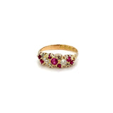 Diamond & Ruby Dress Ring - Hallmarked B'Ham 1980