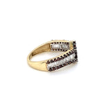 9ct Gold Dress Ring Set With Orange' & White Diamonds
