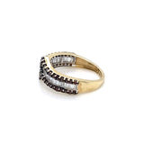 9ct Gold Dress Ring Set With Orange' & White Diamonds