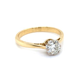 18ct Gold Diamond Set Single Stone Ring