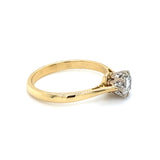 18ct Gold Diamond Set Single Stone Ring