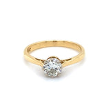 18ct Gold Diamond Set Single Stone Ring