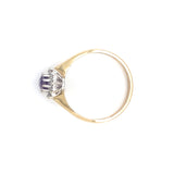 Pre-owned 9ct gold cluster ring set Amethyst & Diamonds