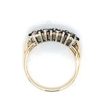 Pre-owned sapphire & diamond cluster ring