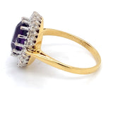 Pre-owned 18ct gold Amethyst & Diamond cluster ring