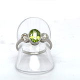 Pre-owned Peridot & Diamond 3 stone ring