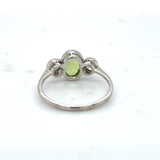 Pre-owned Peridot & Diamond 3 stone ring