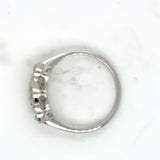 Pre-owned Peridot & Diamond 3 stone ring