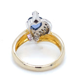 Pre-owned 18ct gold dress ring set with vari coloured Sapphires & Diamonds