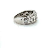 Pre-owned 18ct Diamond set 3 row band