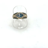 Pre-owned 9ct gold 'blue' & white Diamond ring