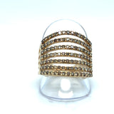 Pre-owned '7 row diamond set band ring