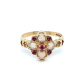 Pre-owned 9ct gold ring set with Rubies & Opals