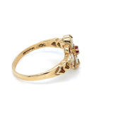 Pre-owned 9ct gold ring set with Rubies & Opals