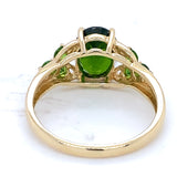 Pre-owned 9ct gold dress ring set with Chrome Diopside stones