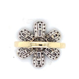Pre-owned 9ct gold Diamond set floral dress ring