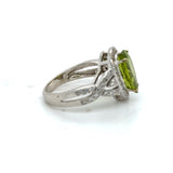 Pre-owned Peridot & Cubic Zirconia set dress ring