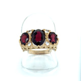 Pre-owned Garnet & Cubic Zirconia dress ring