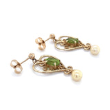 Peridot & Cultured Pearl Drop Earrings
