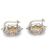 Pre-owned silver Tanzanite & Citrine earrings