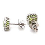 Pre-owned 18ct gold peridot & diamond earrings