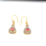 Pre-owned drop earrings Ruby & Diamond set