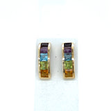 Pre-owned 9ct gold multi stone earrings