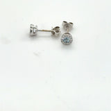 Pre-owned Aquamarine & Diamond cluster earrings