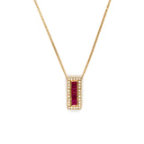 Ruby & Diamond Oblong Cluster Pendant