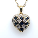 Pre-owned Sapphire & Diamond Heart pendant