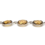 Pre-owned silver bracelet set with Smoky Quartz stones