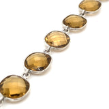 Pre-owned silver bracelet set with Smoky Quartz stones