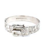 Pre-owned silver engraved pattern bangle
