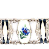 Pre-owned silver enamel bracelet by Ivar T Holth