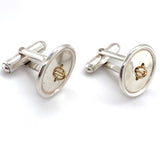 Tiffany & Co Silver & 18ct Gold Button Design Cufflinks