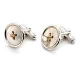 Tiffany & Co Silver & 18ct Gold Button Design Cufflinks