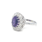 Amethyst & Diamond Cluster Dress Ring